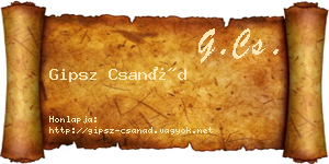Gipsz Csanád névjegykártya